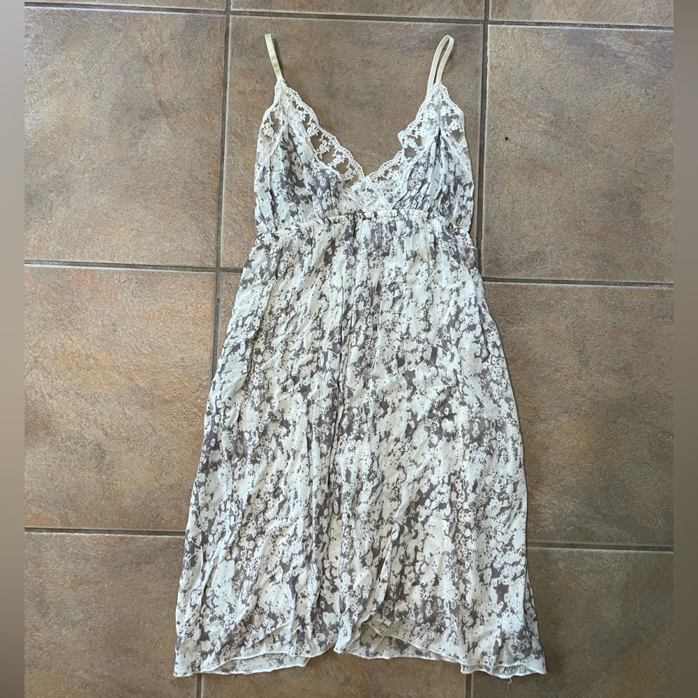 Ann Christine Gray & White Dress
